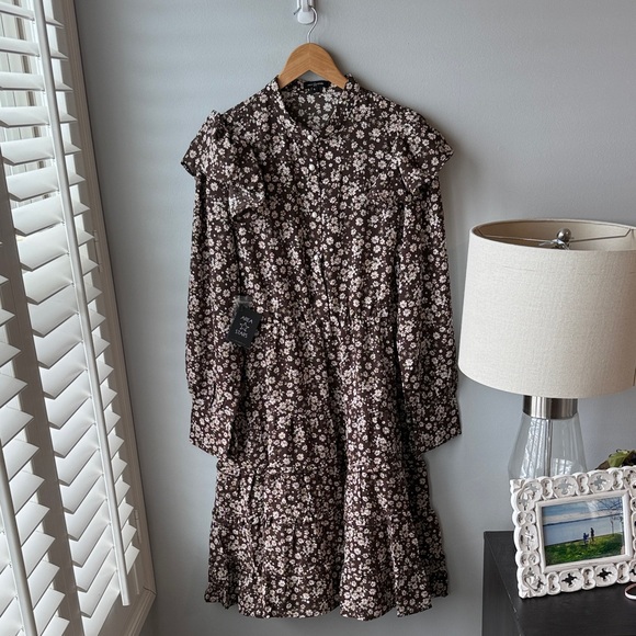 Area Stars NWT Brown Ashley Floral Fit & Flare Dress - Picture 4 of 10